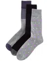 Ted Baker 3pk Dress Socks In Black