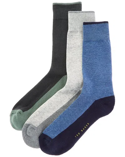 Ted Baker 3pk Dress Socks In Black
