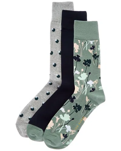 Ted Baker 3pk Dress Socks In Green