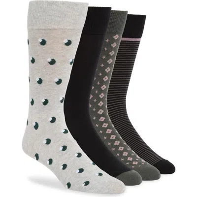 Ted Baker 4-pack Assorted Dress Crew Socks In Multi