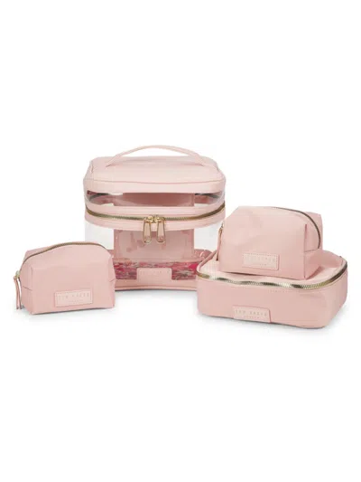 Ted Baker Kids' 4-piece Travel Case Set In Pink