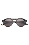 Ted Baker 47mm Polarized Round Sunglasses In Black