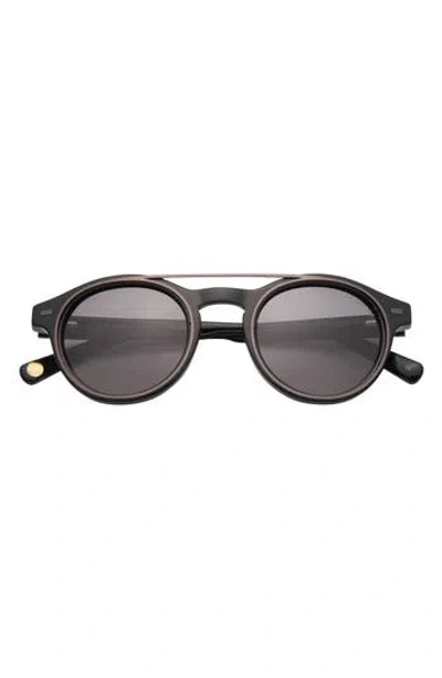 Ted Baker 47mm Polarized Round Sunglasses In Black