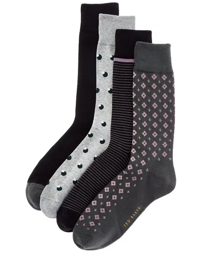 Ted Baker 4pk Dress Socks In Green