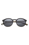Ted Baker 51mm Polarized Round Sunglasses In Black