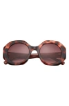 Ted Baker 51mm Round Sunglasses In Tortoise