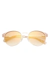 Ted Baker 53mm Round Sunglasses In Rose Gold