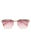 Ted Baker 55mm Half Rim Square Sunglasses