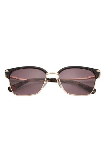 Ted Baker 55mm Half Rim Square Sunglasses In Black