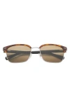 Ted Baker 55mm Polarized Rectangular Sunglasses In Brown
