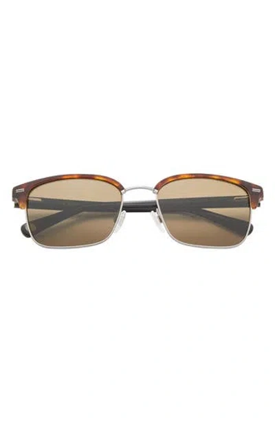 Ted Baker 55mm Polarized Rectangular Sunglasses In Brown