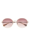 Ted Baker 56mm Gradient Round Sunglasses In Gold