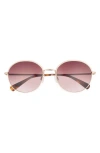 Ted Baker 56mm Gradient Round Sunglasses In Gold