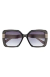Ted Baker 56mm Gradient Square Sunglasses In Black