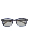 Ted Baker 56mm Polarized Rectangular Sunglasses In Blue