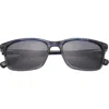 Ted Baker 56mm Polarized Rectangular Sunglasses In Blue