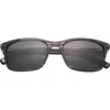 Ted Baker 56mm Polarized Rectangular Sunglasses In Black