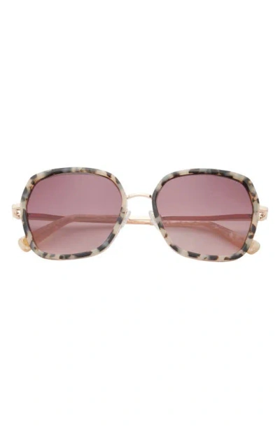 Ted Baker 56mm Square Sunglasses In Ivory Tortoise