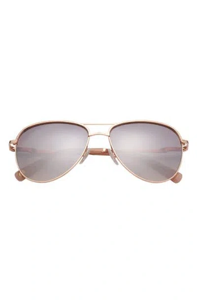 Ted Baker 57mm Aviator Sunglasses In Gold