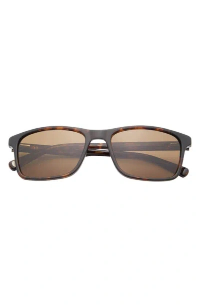 Ted Baker 57mm Full Rim Rectangle Polaized Sunglasses In Tortoise