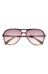 Ted Baker 57mm Gradient Aviator Sunglasses In Pink