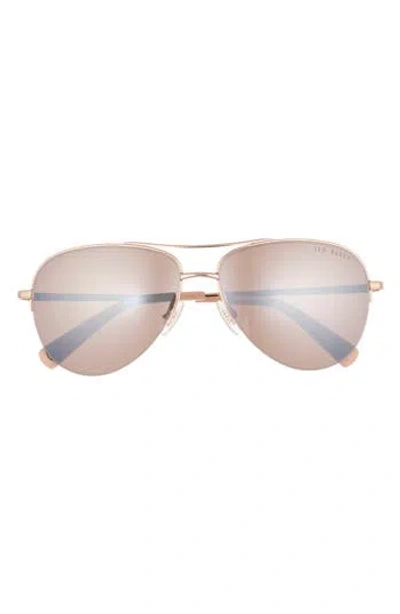 Ted Baker 57mm Gradient Half Rim Aviator Sunglasses In Gold
