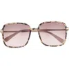 Ted Baker 57mm Gradient Square Sunglasses