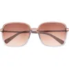 Ted Baker 57mm Gradient Square Sunglasses In Brown