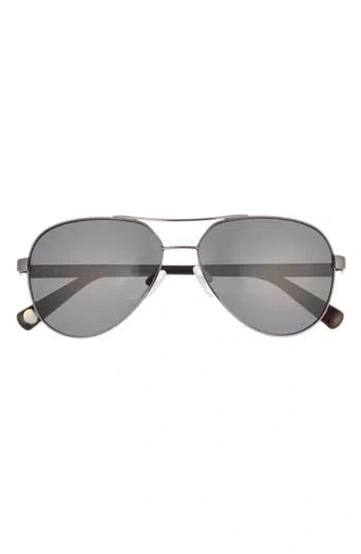 Ted Baker 57mm Polarized Aviator Sunglasses In Gray