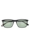Ted Baker 57mm Polarized Rectangular Sunglasses In Black