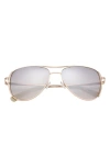 Ted Baker 58mm Full Rim Aviator Sunglasses In Gold