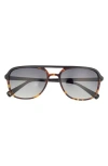 Ted Baker 58mm Polarized Navigator Sunglasses In Brown