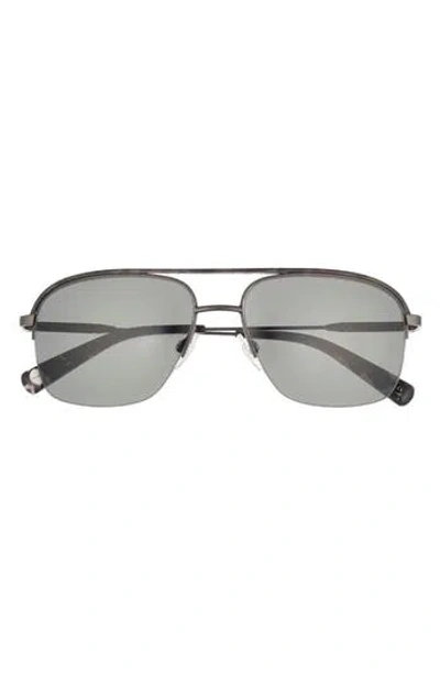 Ted Baker 58mm Polarized Navigator Sunglasses In Gray