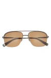 Ted Baker 58mm Polarized Navigator Sunglasses In Brown