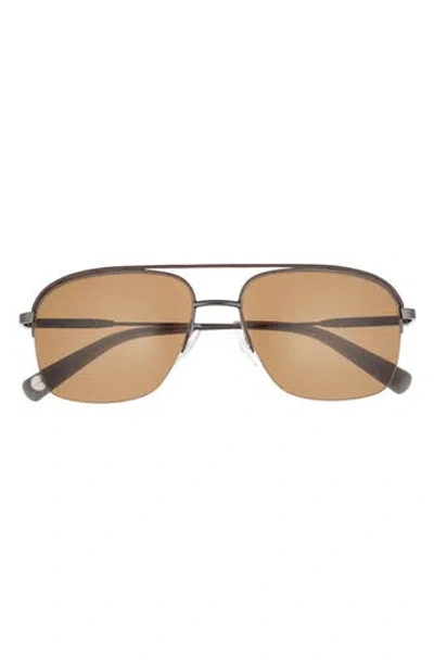 Ted Baker 58mm Polarized Navigator Sunglasses In Brown