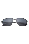 Ted Baker 59mm Polarized Aviator Sunglasses In Black