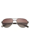 Ted Baker 59mm Polarized Aviator Sunglasses In Brown