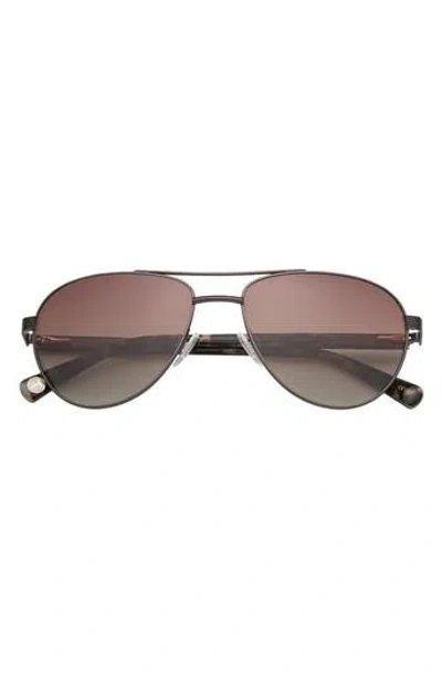 Ted Baker 59mm Polarized Aviator Sunglasses In Brown