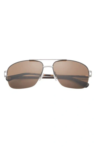 Ted Baker 59mm Rimless Navigator Sunglasses In Brown/ Gunmetal
