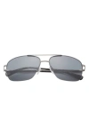 Ted Baker 59mm Rimless Navigator Sunglasses In Grey/ Silver