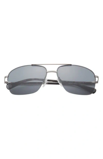 Ted Baker 59mm Rimless Navigator Sunglasses In Grey/ Silver