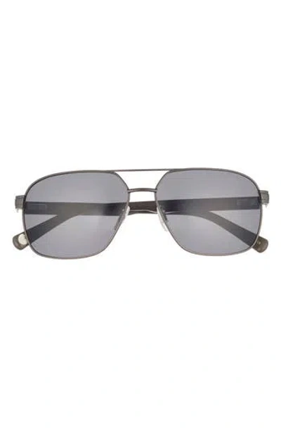 Ted Baker 60mm Polarized Navigator Sunglasses In Gray