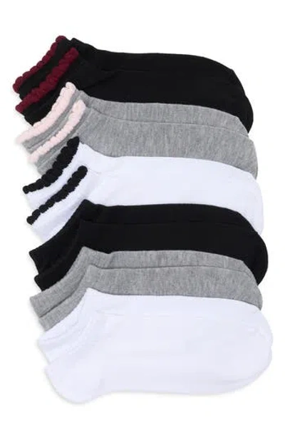 Ted Baker 6-pack Terry Double Cuff Low Cut Socks In Medium Grey