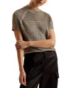 Ted Baker Abaly Metallic Knit Top In Natural