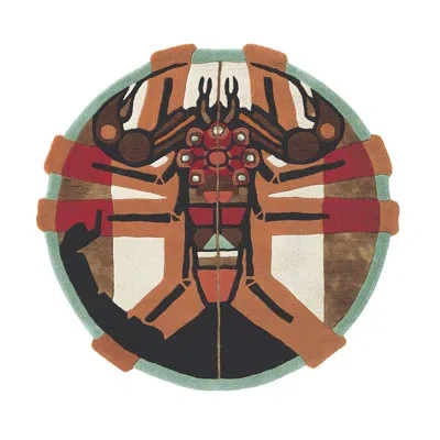 Ted Baker Abstract Handmade Tufted Viscose Orange/red/black/white Area Rug In Orange,red,black,white