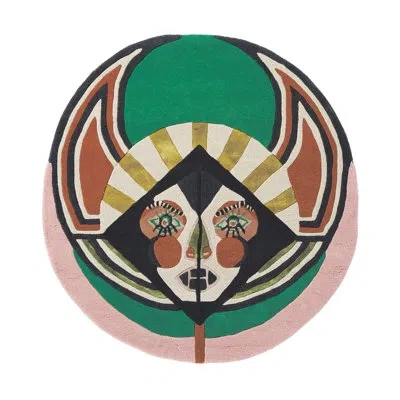 Ted Baker Abstract Handmade Tufted Wool Green/orange/black Area Rug In Green,orange,black