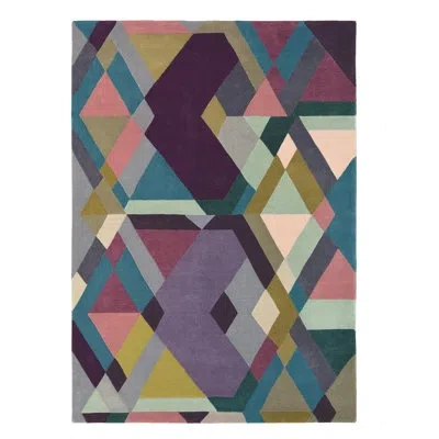 Ted Baker Abstract Handmade Tufted Wool Light Purple/pink/light Blue Area Rug In Light Purple,pink,light Blue