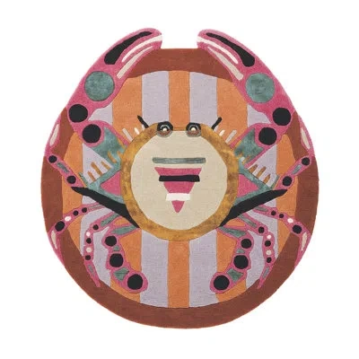 Ted Baker Abstract Handmade Tufted Wool/viscose Brown/orange/pink Area Rug In Brown,orange,pink
