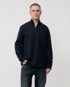 Ted Baker Actos Mens 1/4 Zip Sweatshirt In Blue