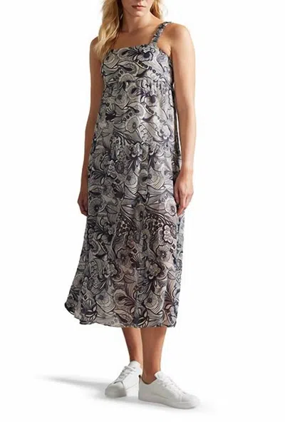 Ted Baker Adlinah Square Neck Sleeveless Midi Dress In Ivory In Gray
